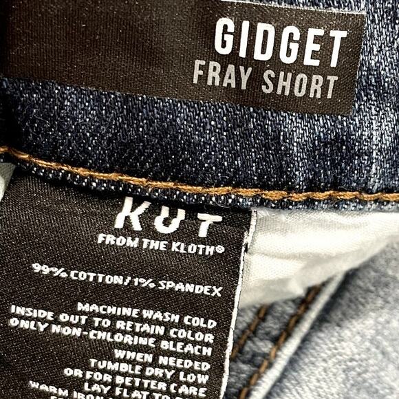 Kut from the Kloth Plus Size 18W Shorts Gidget Fray High Waist Medium Wash - Picture 4 of 15